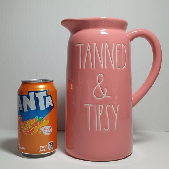 NWT Rae Dunn Tanned And Tipsy Pitcher Ceramic Brand New - Picture 3 of 6